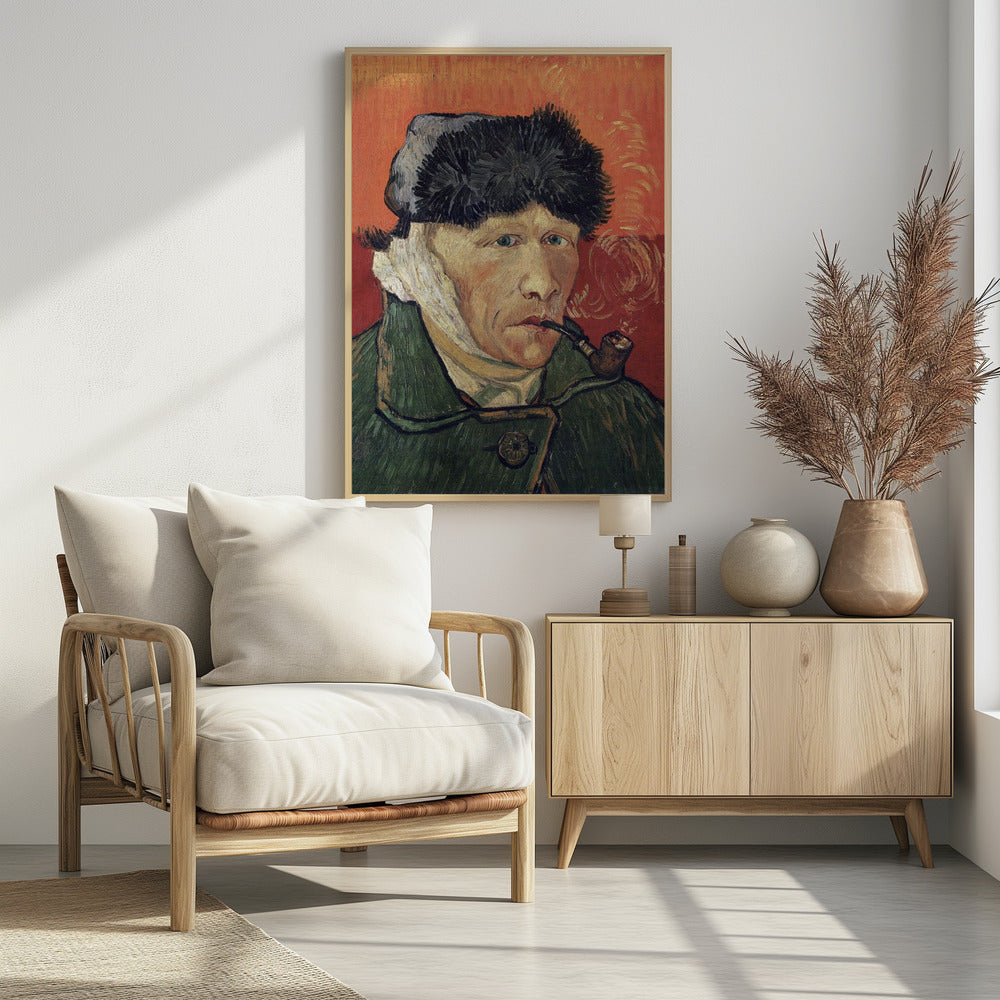 Vincent Van Gogh's Self Portrait With Bandaged Ear and Pipe (1889) - Poster / Art Print