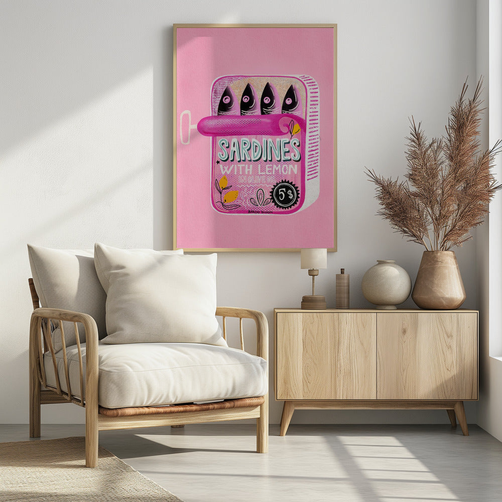 Sardines Tin Can Pink - Poster / Art Print