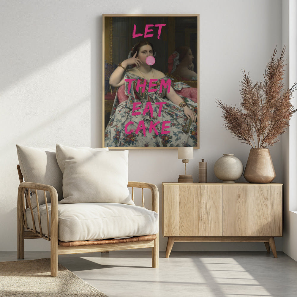 Let Them Eat Cake, Bubble Gum Vintage Portrait - Poster / Art Print