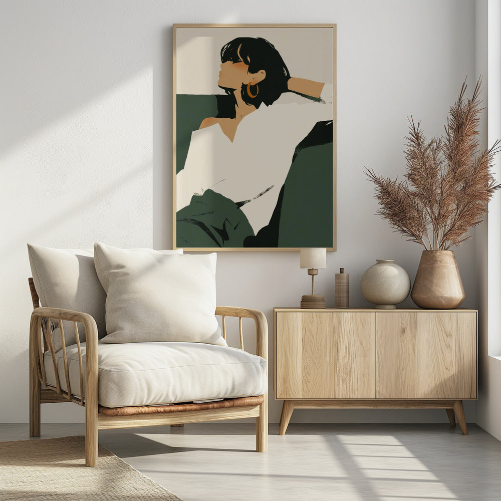 Relaxing woman - Poster / Art Print