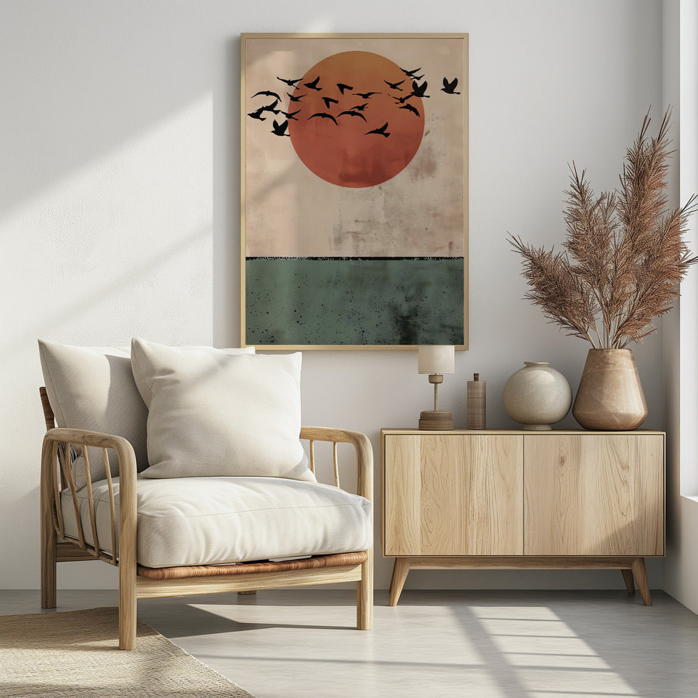 Birds Flying In the Sunset - Poster / Art Print