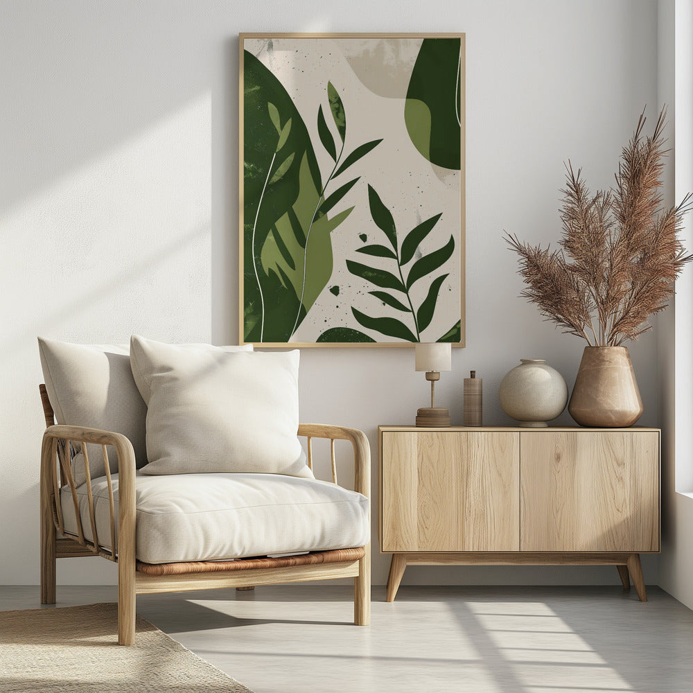 Green Abstract Leaves No 2 - Poster / Art Print