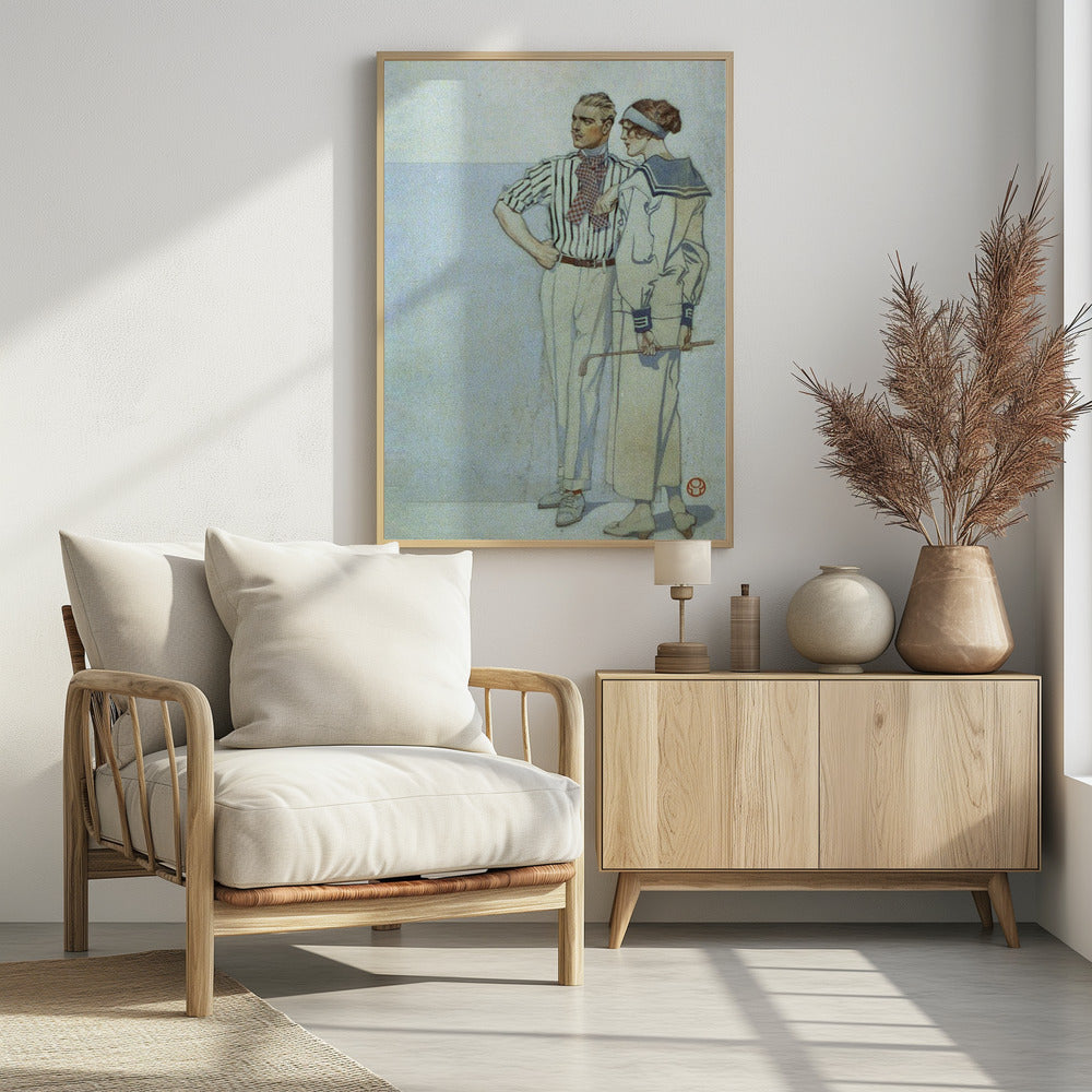 Man and Woman In Sport Clothes (1913) - Poster / Art Print
