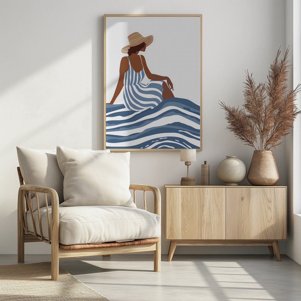 The Girl In The Striped Dress - Poster / Art Print