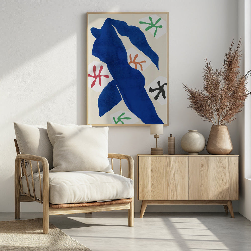 Abstract Blue Figure - Poster / Art Print