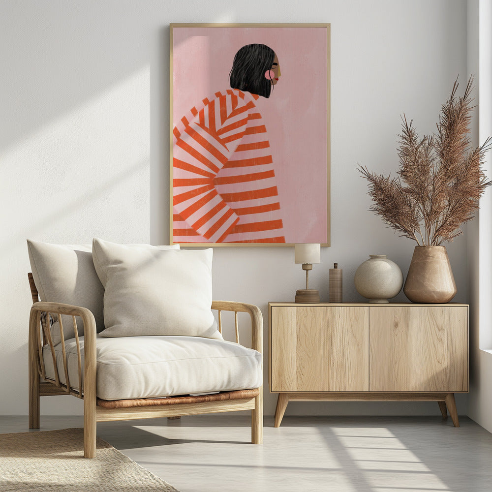 The Woman With the Orange Stripes - Poster / Art Print
