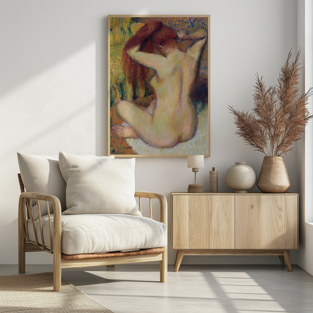 Woman Combing Her Hair - Poster / Art Print