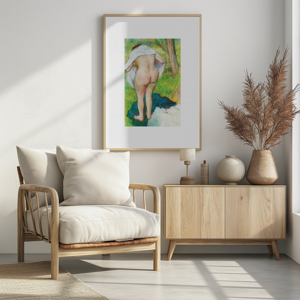 Girl Drying Herself - Poster / Art Print