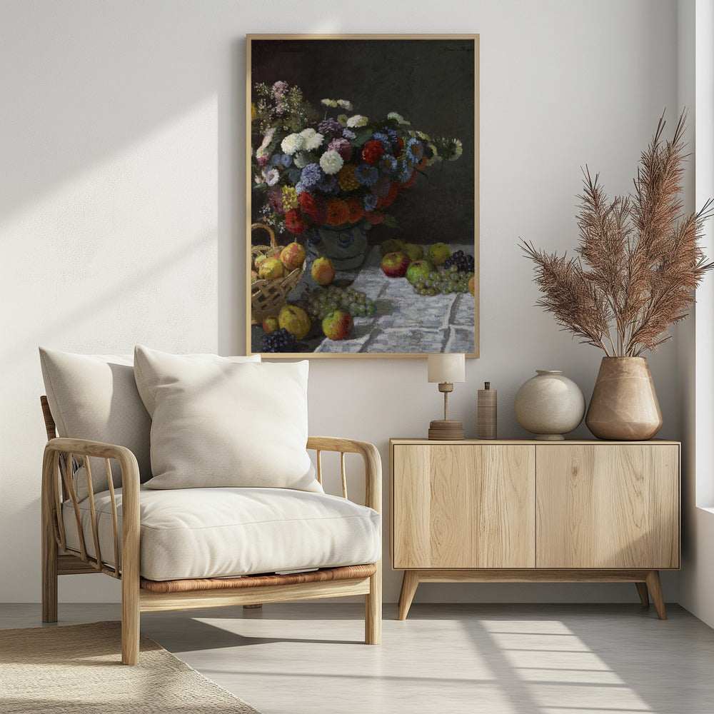 Still Life With Flowers and Fruit (1869) By Claude Monet - Poster / Art Print