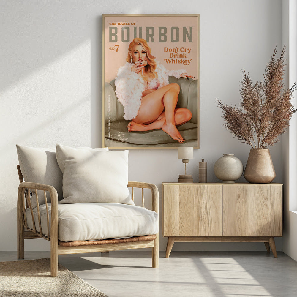Babes of Bourbon Vol 7 Sexy Vintage Whiskey Pinup Girl - Poster / Art Print