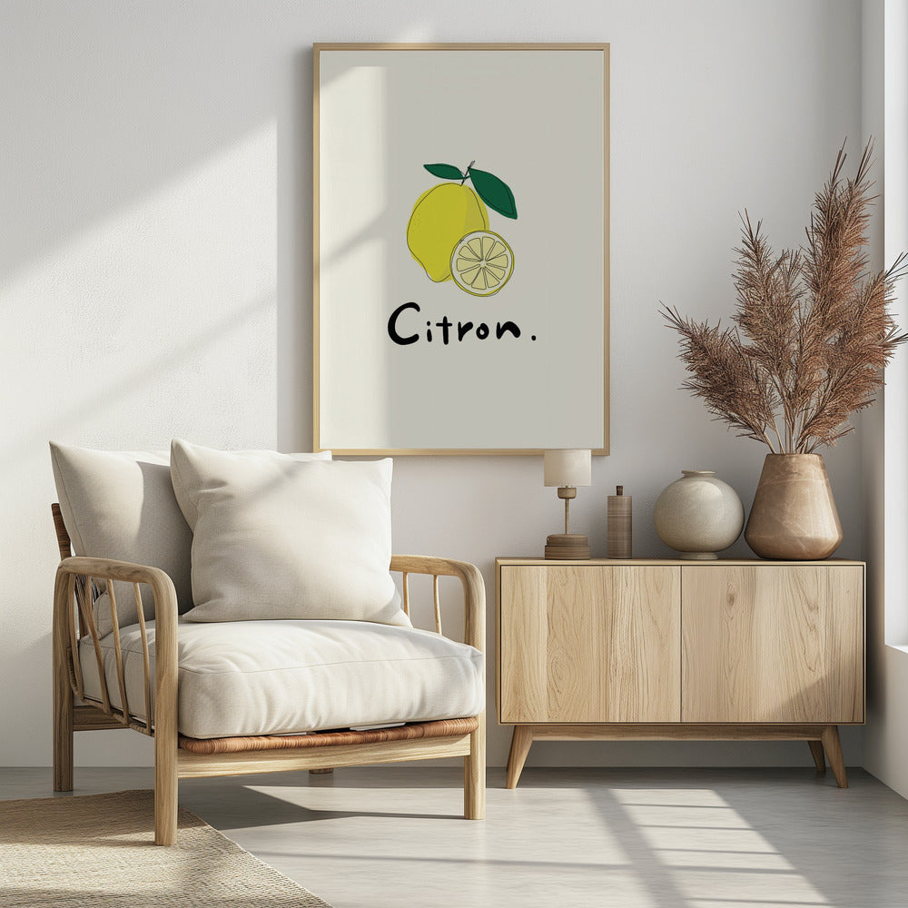 Modern French Fruits Collection "Lemon / Citron" - Poster / Art Print