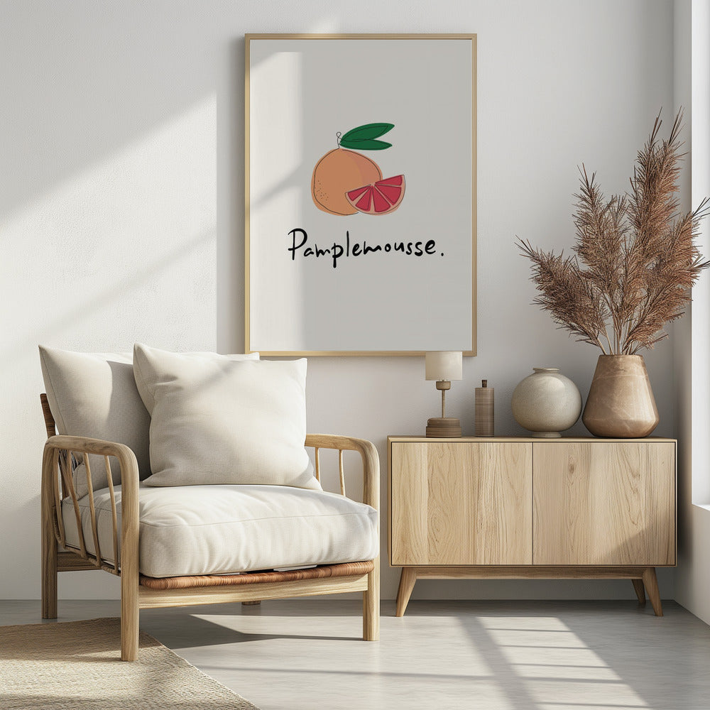 Modern French Fruits Collection "Grapefruit / Pamplemousse" - Poster / Art Print