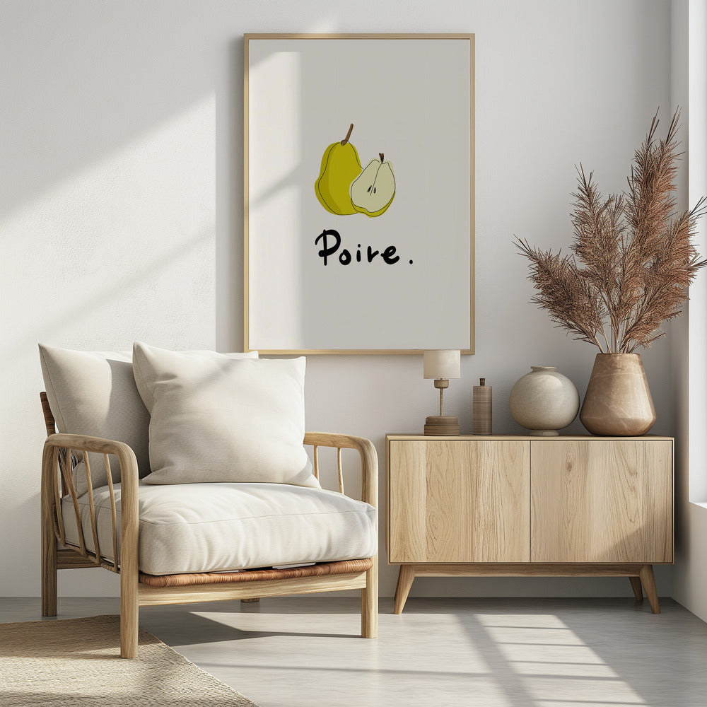 Modern French Fruits Collection "Pear / Poire" - Poster / Art Print