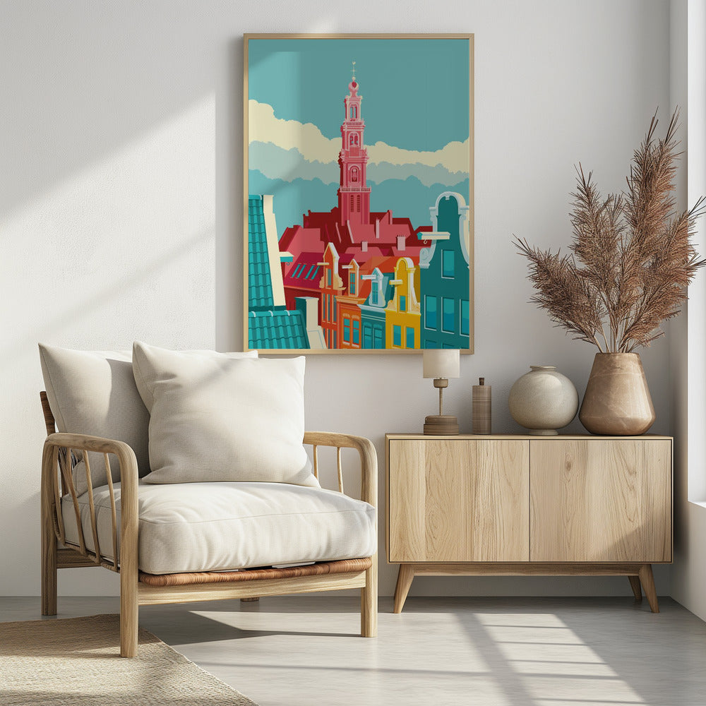 Amsterdam Westerkerk Jordaan - Poster / Art Print
