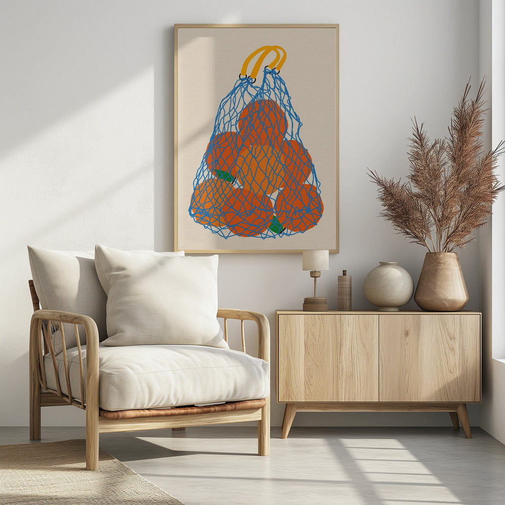 Oranges In a Net Bag Update 24 - Poster / Art Print