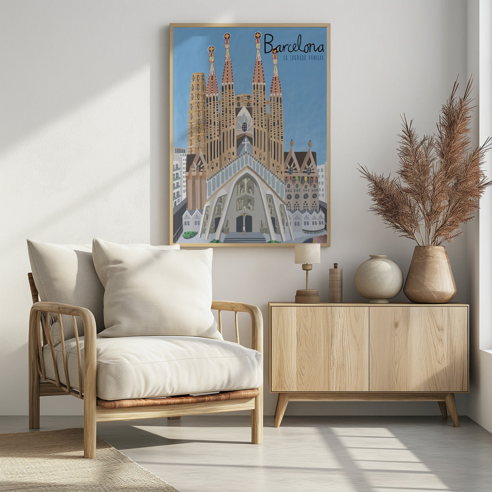 The Sagrada Familia, Barcelona by Artist Carla Daly - Poster / Art Print