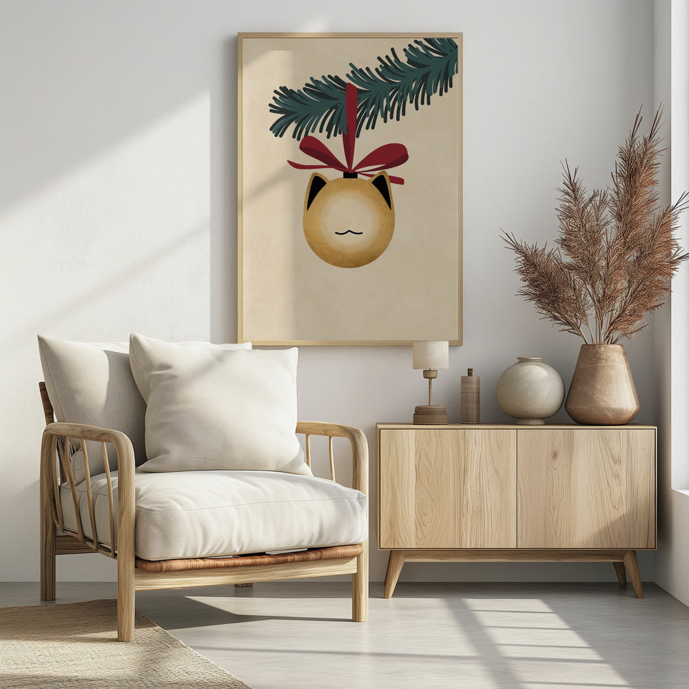 Meowry bauble godl/tan - Poster / Art Print