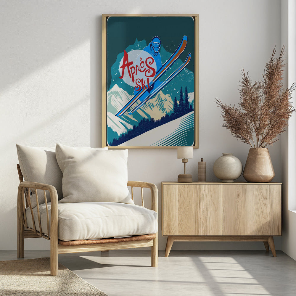 Winter Tourism: Vintage Ski Apres Ski Poster - Poster / Art Print
