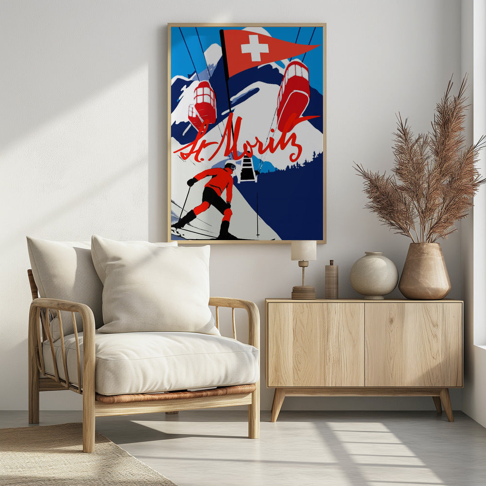 Winter Tourism: Vintage St. Moritz - Poster / Art Print