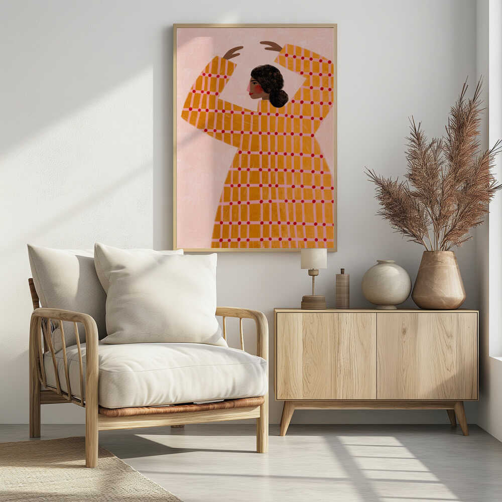 The Woman With the Checked Dress - Poster / Art Print