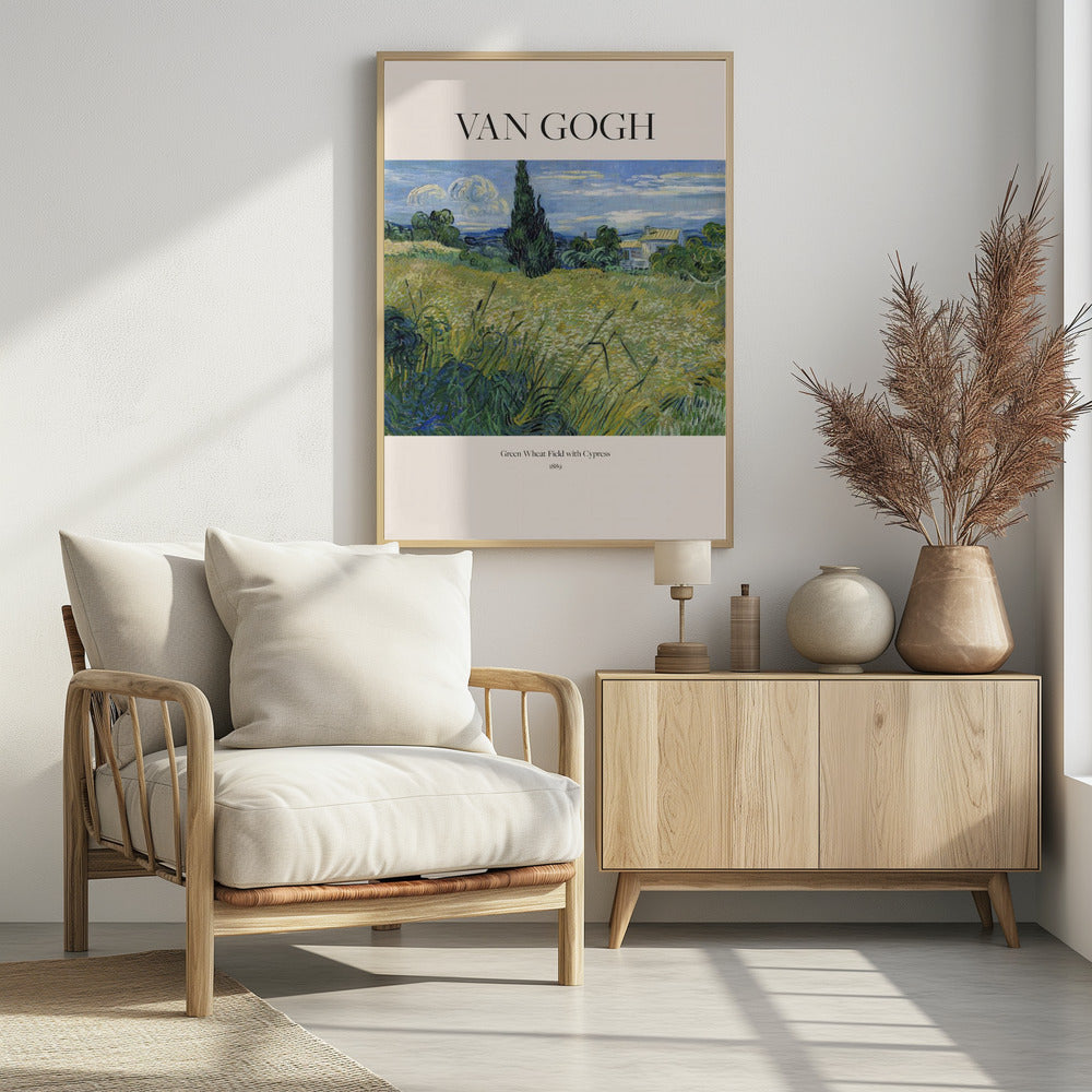 Green Wheat Field With Cypress (1889) Van Gogh - Poster / Art Print