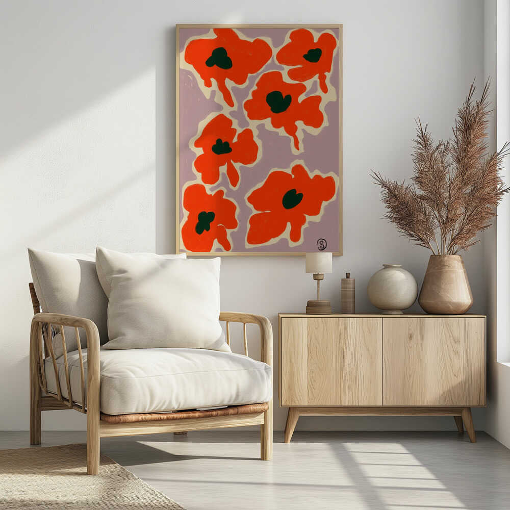 Vibrant Poppy Flowers - Poster / Art Print