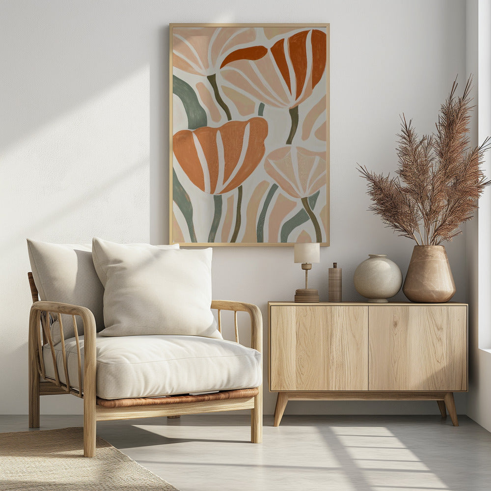 Abstract Geometric Flowers - Poster / Art Print