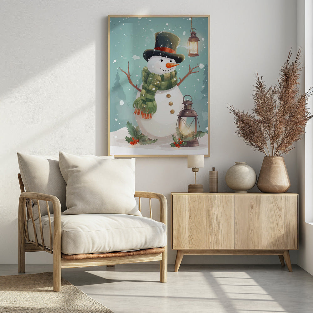 Cute Snowman No 1 - Poster / Art Print