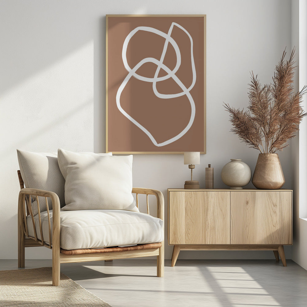 Abstract Lines Mocha - Poster / Art Print