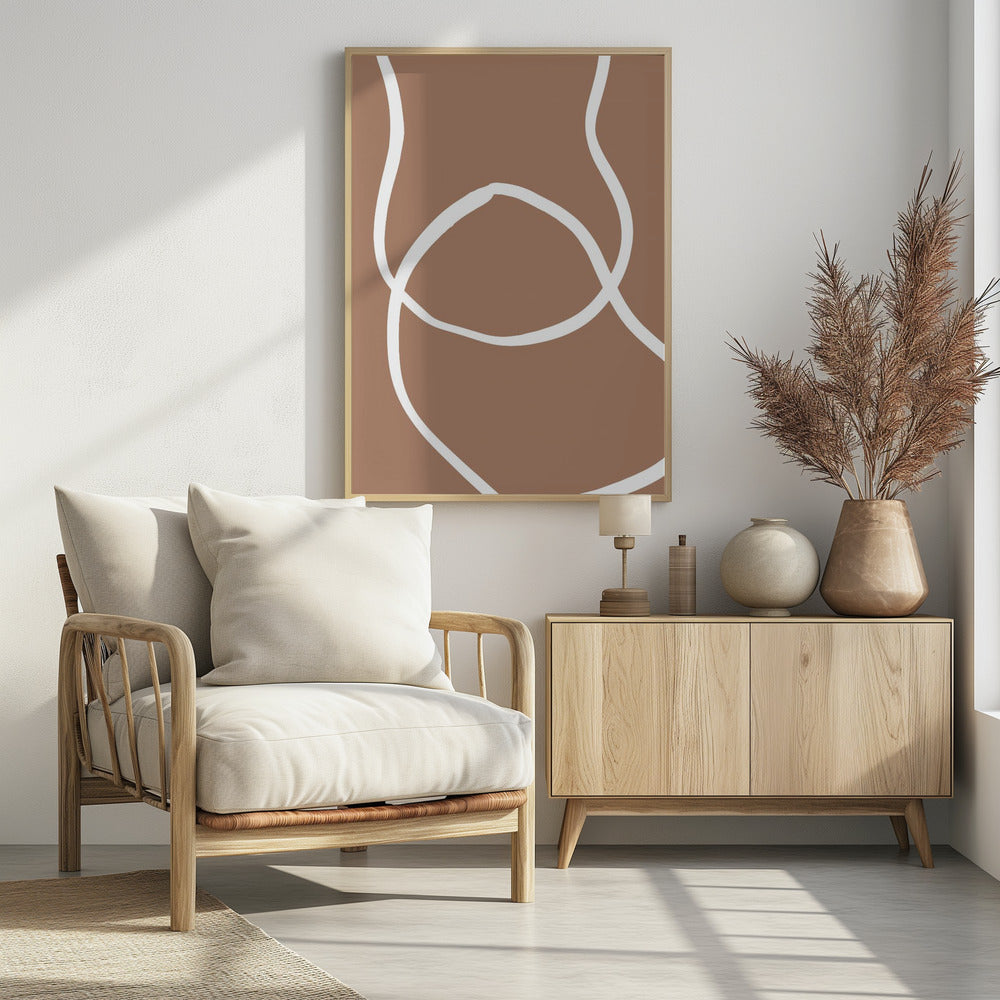 Abstract Lines Mocha 2 - Poster / Art Print