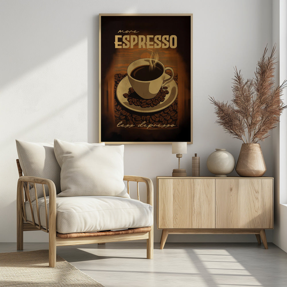 More Espresso Less Depresso - Poster / Art Print
