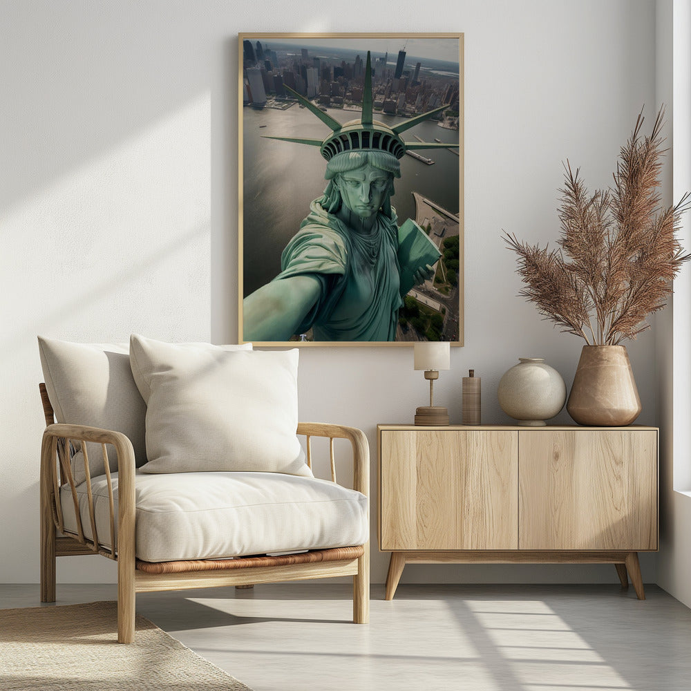 The Statue of Liberty Selfie - Poster / Art Print