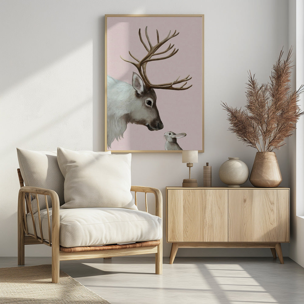Reindeer and Rabbit - Poster / Art Print