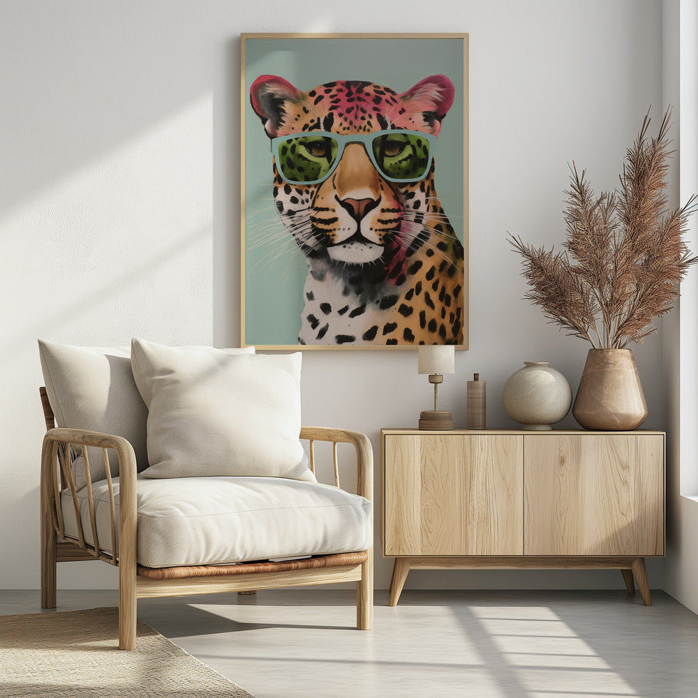 Leopard With Glasses - Poster / Art Print