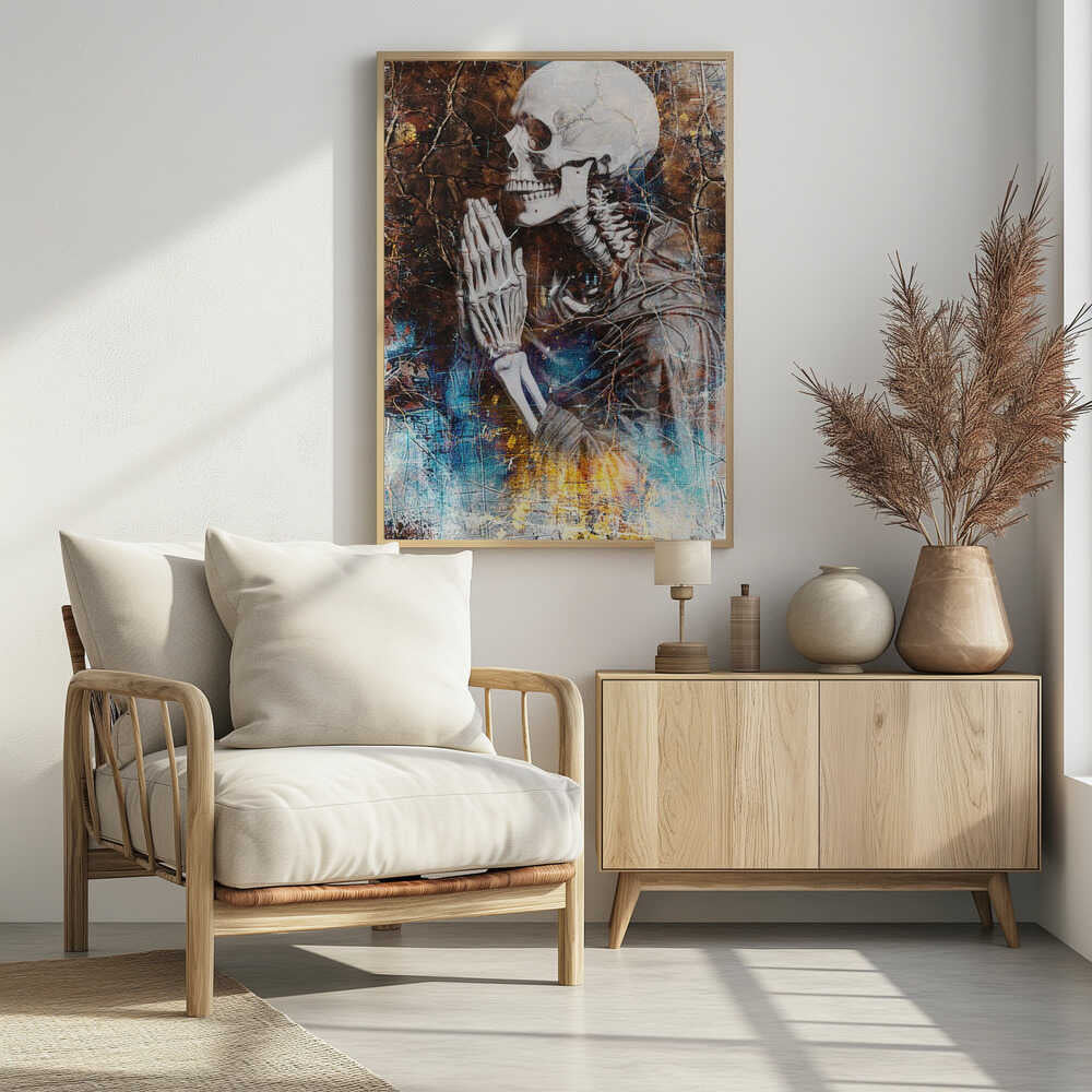 Funny Skull Drawing Illustration 48 - Poster / Art Print