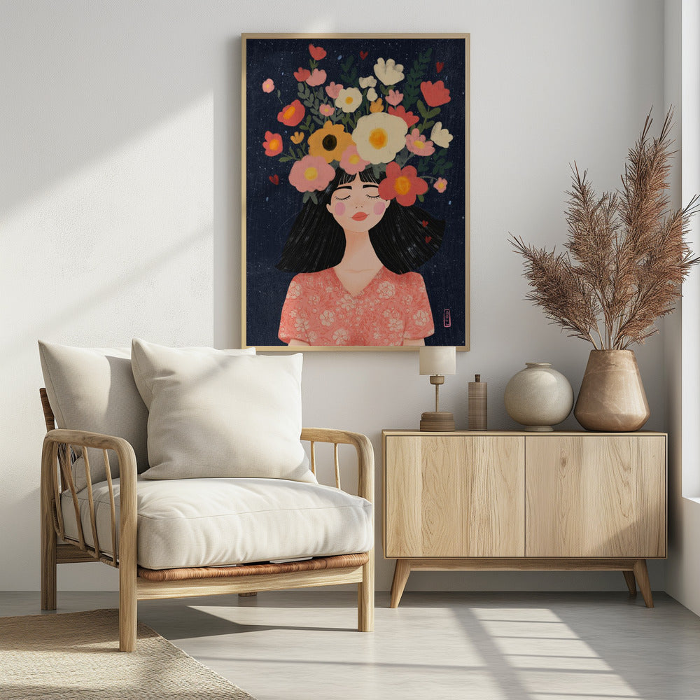 Midnight Flowers and Thoughts - Poster / Art Print