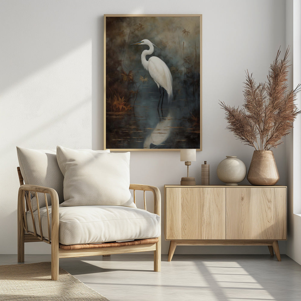 White Egret - Poster / Art Print
