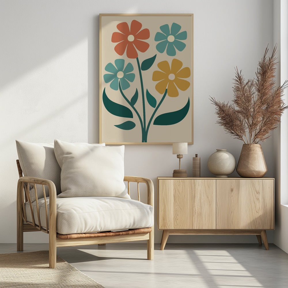 Boho Flowers Series No 4 - Poster / Art Print