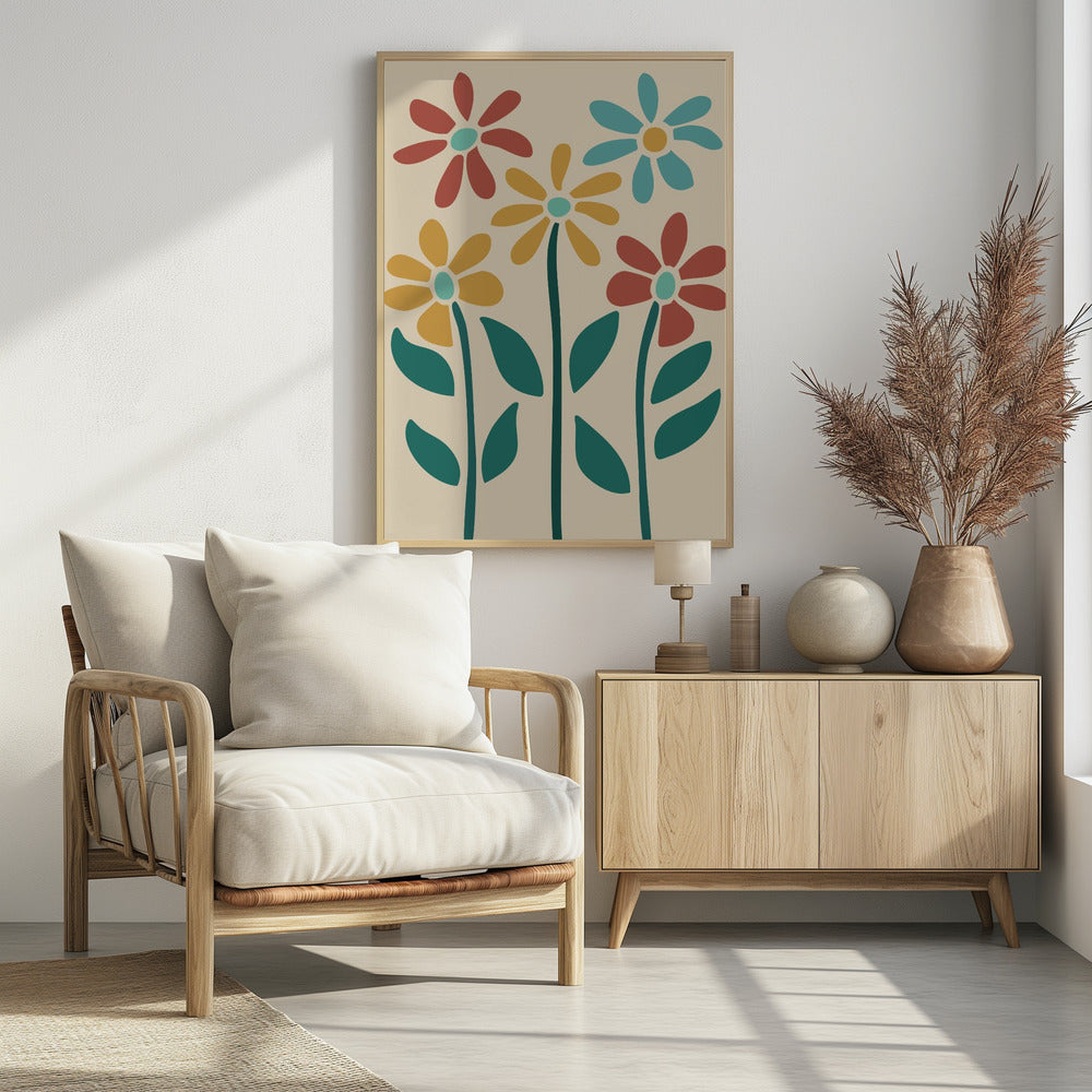 Boho Flowers Series No 3 - Poster / Art Print