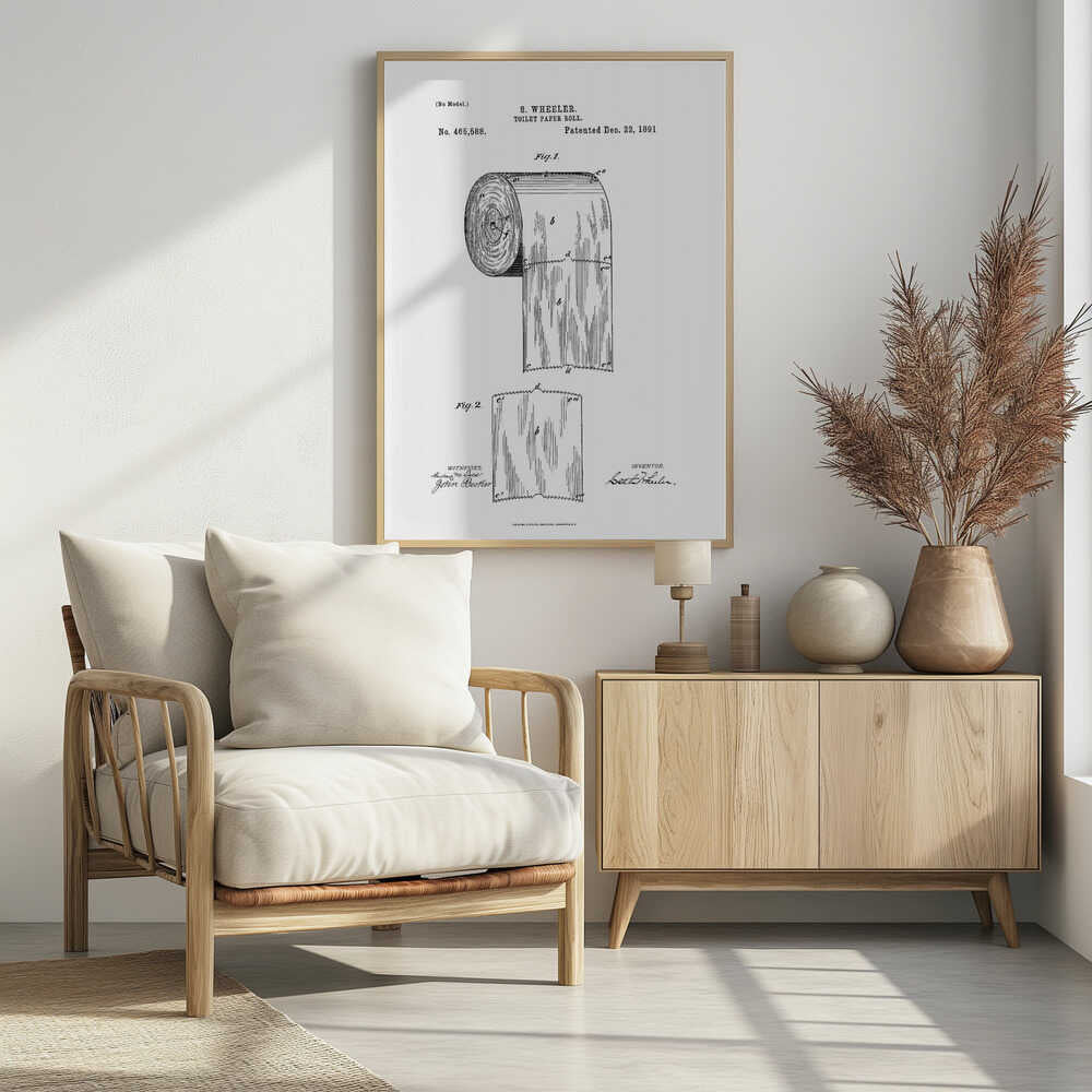 Toilet Paper Roll Patent 1891 - Poster / Art Print