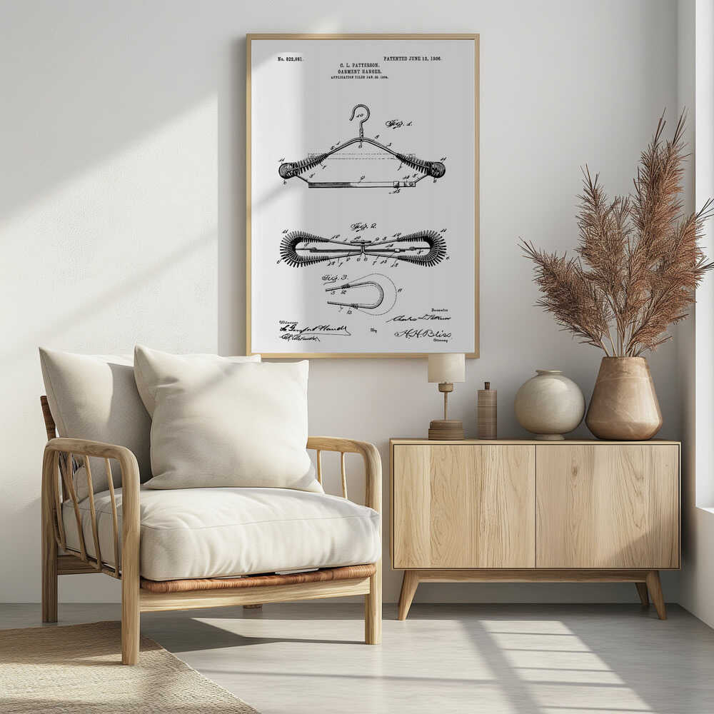 Garment Hanger Patent 1906 - Poster / Art Print