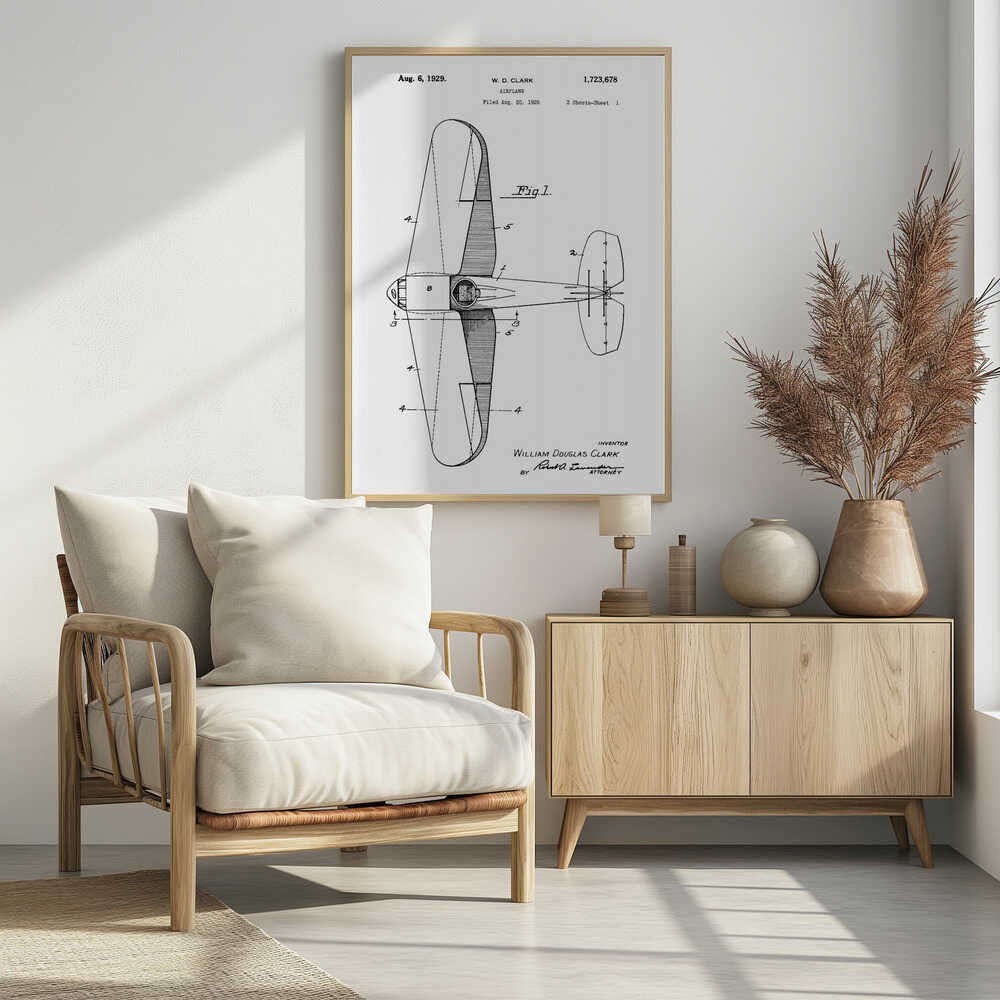 Airplane Patent 1929 - Poster / Art Print