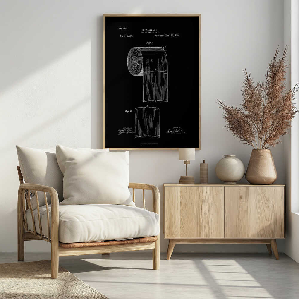 Toilet Paper Roll Patent 1891 - Poster / Art Print