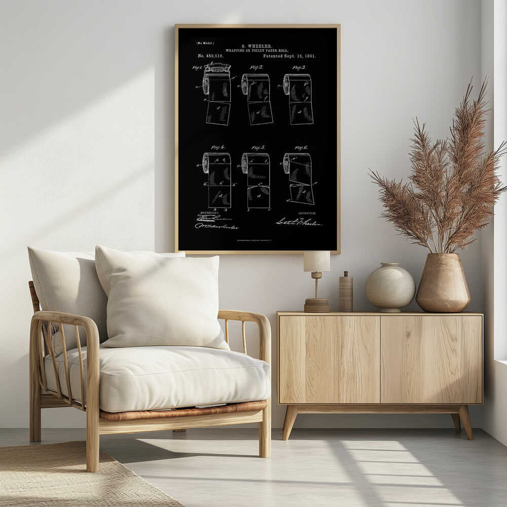 Toilet Paper Roll 2 Patent 1891 - Poster / Art Print