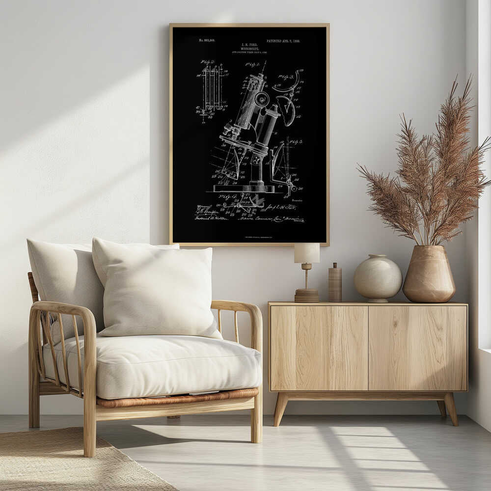 Microscope Patent 1908 - Poster / Art Print