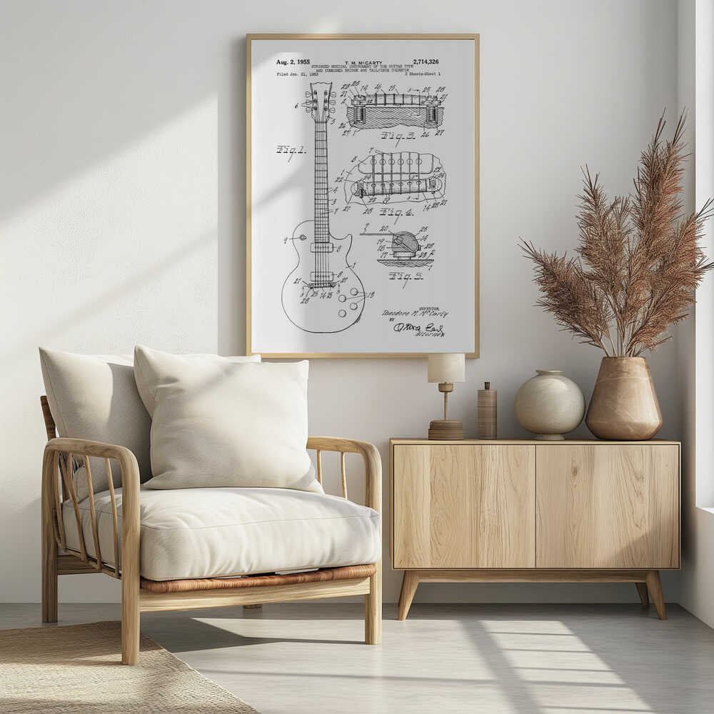Electric Guitar Patent 1955 - Poster / Art Print