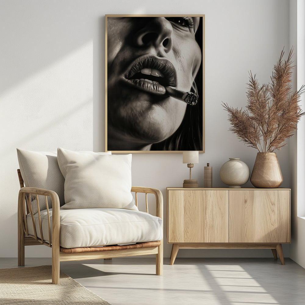 The Girl With the Burning Cigarette - Poster / Art Print