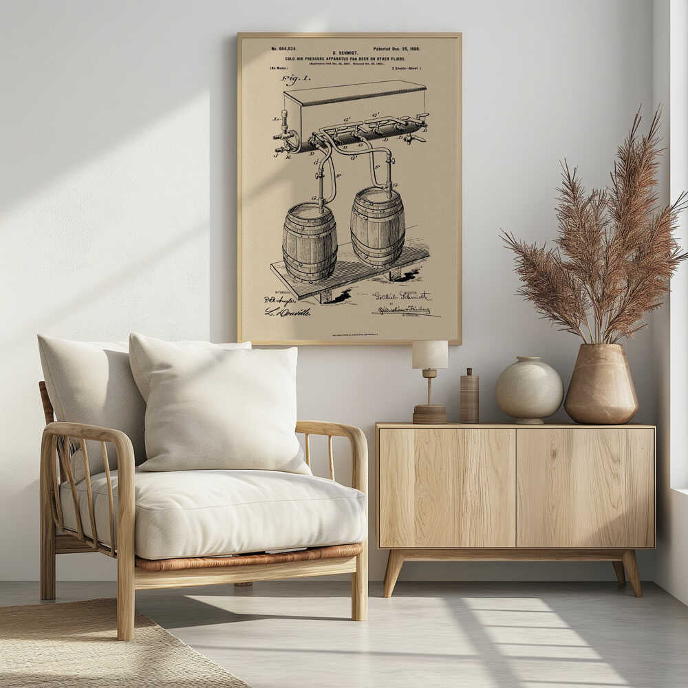 Apparatus for Beer Patent 1944 - Poster / Art Print