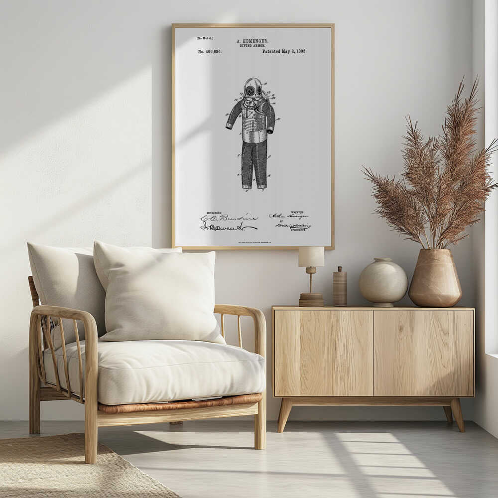 Diving Armor Patent 1893 - Poster / Art Print