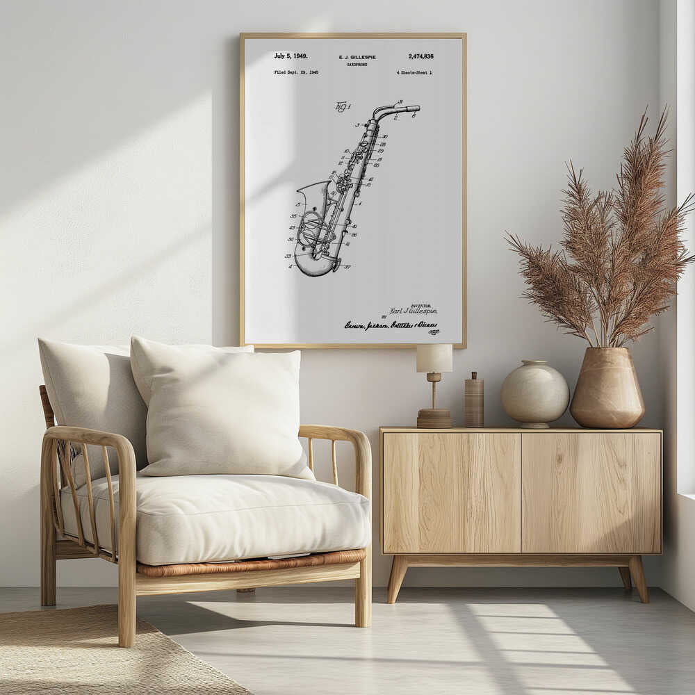 Saxophone Patent 1945 - Poster / Art Print